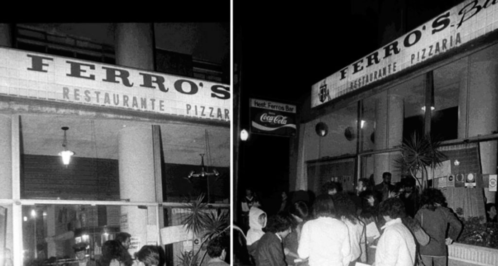 Registro protesto no Ferro's Bar em 1986 (Foto: Ovidio Vieira/Folha imagem)